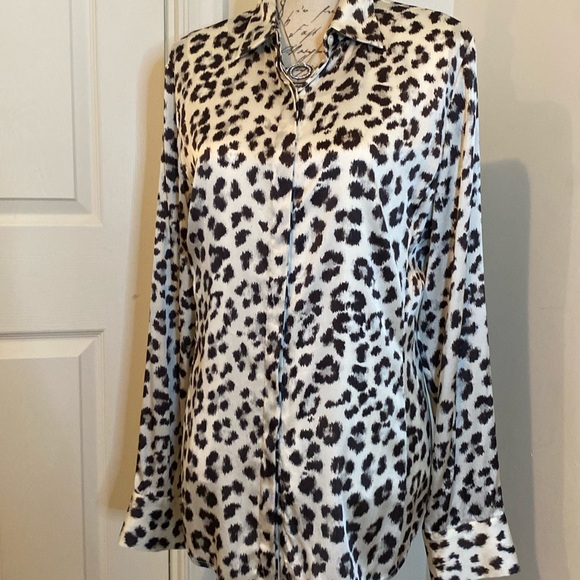 Ann Taylor Tops - Sale! Ann Taylor Silk animal print leopard print blouse tunic - size 14